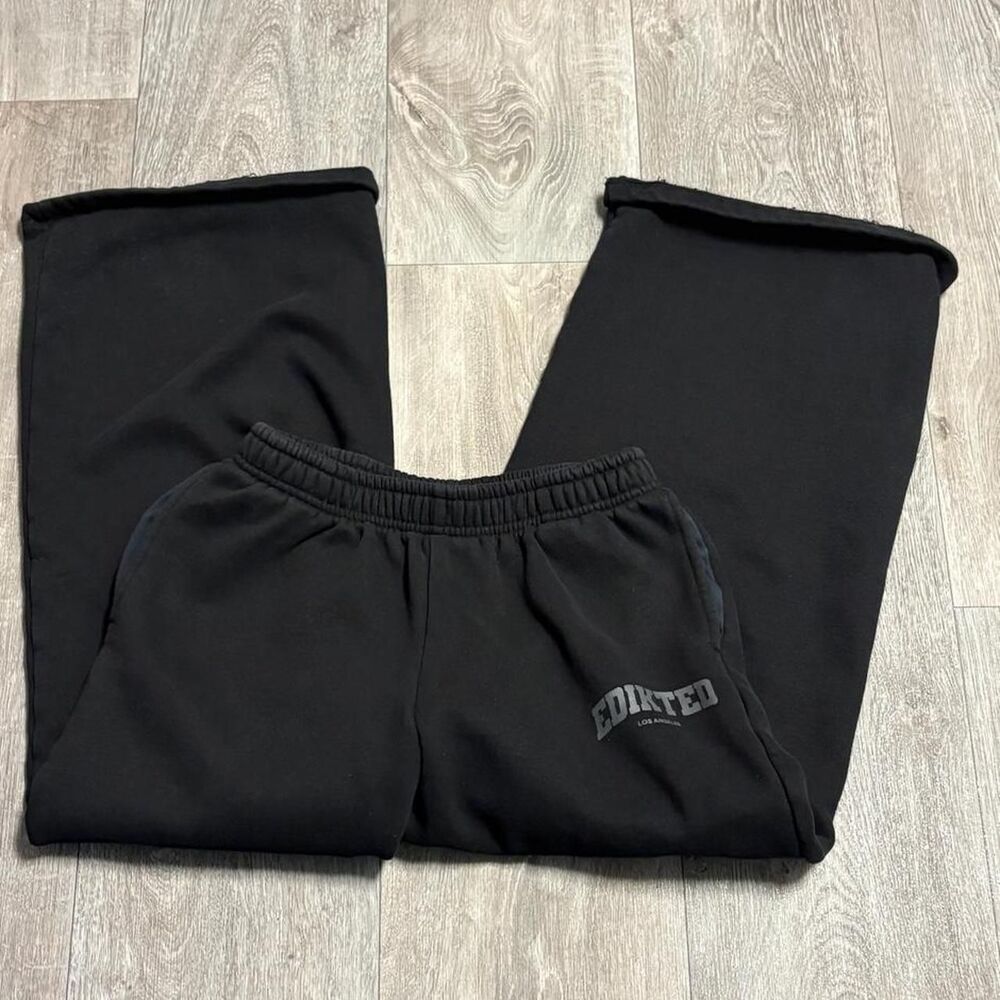 Edikted black baggy wide leg sweatpants